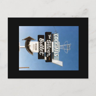 Retro Vintages Neonzeichen. Postkarte