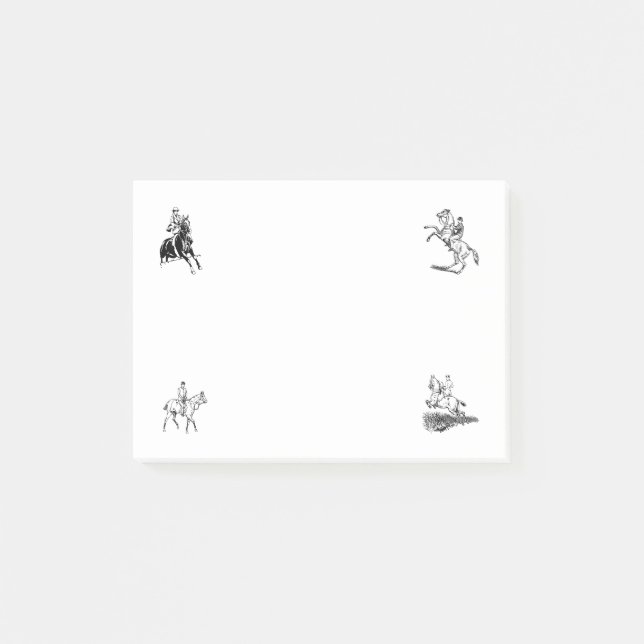 Retro Vintages Reiten Post-it Klebezettel (Vorderseite)