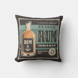 Retro Vintages Rum Throw Kissen