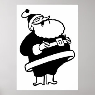Retro Vintages schwarzes u. weißes Weihnachten Poster