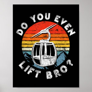 Retro-Vintages Skilaufen Lift sogar Bro_ Poster