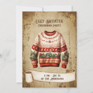 Retro Vintages Ugly Sweater Party Einladung