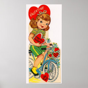 Retro Vintages Valentinemädchenplakat Poster