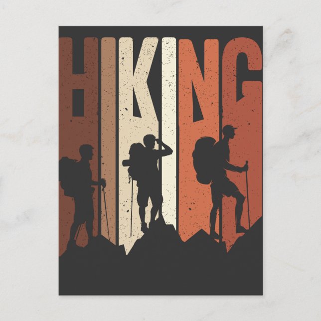 Retro Vintages Wandern Shirt Wandern Themenabenteu Postkarte (Vorderseite)
