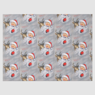 Retro Vintages Weihnachtensankt-Ren-Party Seidenpapier