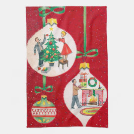 Retro Vintages Weihnachtsbirnen-Küchentuch Küchentuch