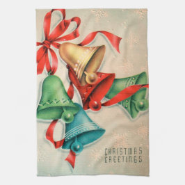 Retro Vintages Weihnachtsglocken-Küchentuch Handtuch