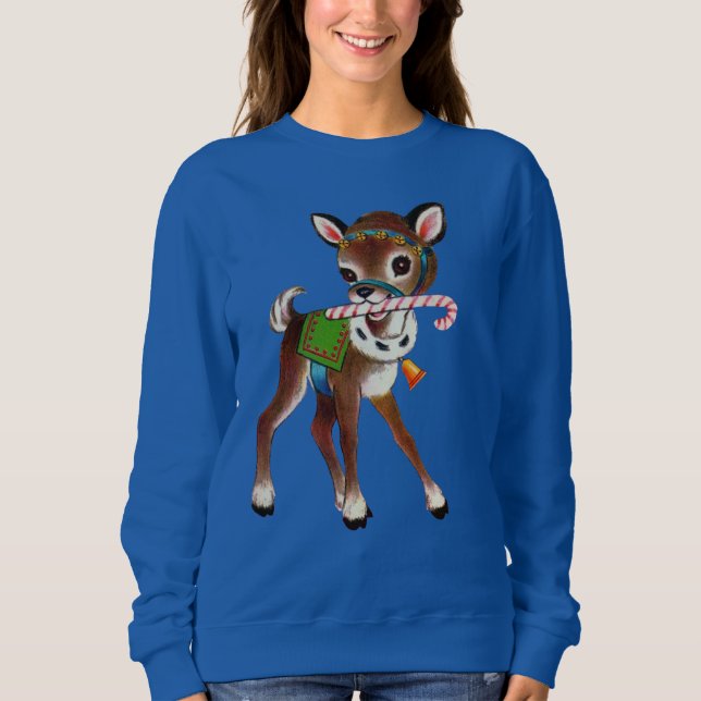 Retro Vintages Weihnachtsren Sweatshirt (Vorderseite)