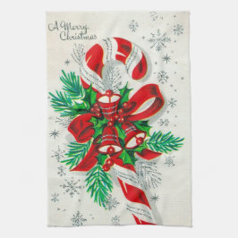 Retro Vintages Weihnachtszuckerstange-Küchentuch Handtuch