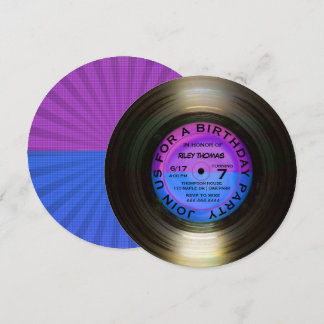 Retro Vinyl Album Disco Style Geburtstagsparty Inv Einladung