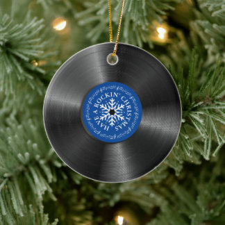 Retro-Vinyl-Album Vintage-Schallplatte Weihnachten Keramik Ornament