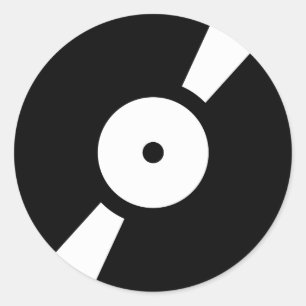 Retro-Vinyl-Datensatz Runder Aufkleber