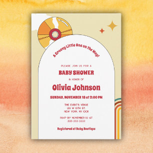 Retro Vinyl Gender Neutral Baby Shower Einladung