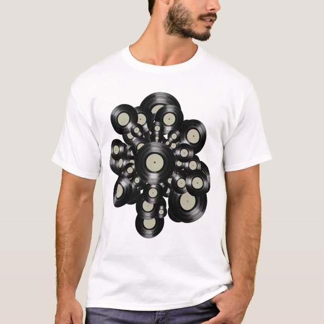 Retro-Vinyl-LP-Platten T-Shirt (Vorderseite)