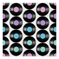 Retro Vinyl Platten Farbiges Muster Design