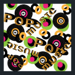 Retro Vinyl Platten Pop Music Theme Poster<br><div class="desc">Fantastisch modernes Kunstposter drucken; Retro inspirierte Vinyl-Platten,  Pop in Rosa,  Grün,  Orange,  Schwarz und Weiß. Geben Sie Ihrem Zimmer das wow-Aussehen dieses trendigen Musik-Themas.</div>