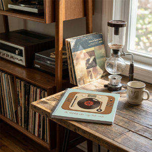 Retro-Vinyl-Plattenspieler-Spiralblock Notizbuch