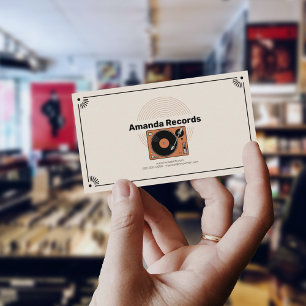 Retro-Vinyl-Plattenspieler Visitenkarte