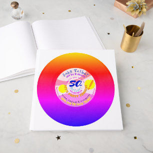 Retro Vinyl Record 45 U/min Rainbow 50. Geburtstag Gästebuch