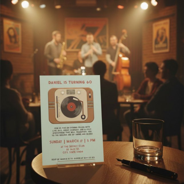 Retro Vinyl Record 60th Birthday Invitation Einladung (Von Creator hochgeladen)