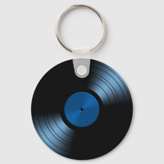 Retro Vinyl Record Album in Blue Schlüsselanhänger