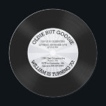 Retro Vinyl Record Geburtstagspartei Einladung<br><div class="desc">Vintage Vinyl-Platte Geburtstagsfeier Einladung mit einem Retro-grauen Sternexplosion Streifen Muster Set auf einem niedlichen Rundkreis die Geburtstagseinladung. Perfekt für jeden erwachsenen Geburtstag,  30. Geburtstag Party,  40. Geburtstag Party,  50. Geburtstagsparty,  60. Geburtstagsparty.</div>