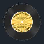 Retro Vinyl Record Geburtstagsparty Einladung<br><div class="desc">Vintage Vinyl-Platte Geburtstagsfeier Einladung mit einem Retro-gelben Sternexplosion Streifen-Set auf einem niedlichen Rundkreis die geschnitten Geburtstagseinladung. Perfekt für jeden erwachsenen Geburtstag,  30. Geburtstag Party,  40. Geburtstag Party,  50. Geburtstagsfeier,  60. Geburtstagsfeier.</div>