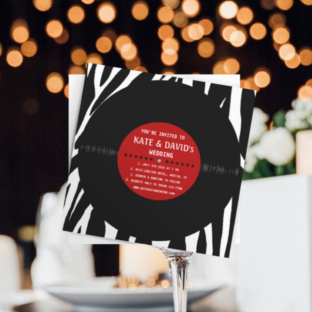 Retro Vinyl Record l Faire-part de mariage moderne (Créateur téléchargé)