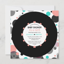 Retro Vinyl Record l Modern Chic Girl Babydusche Einladung