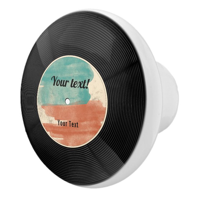 Retro Vinyl Record Music Album Keramikknauf (Rechts)