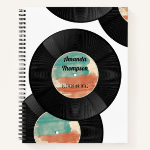 Retro Vinyl Record Music Album Notizbuch