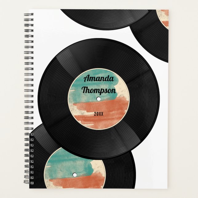 Retro Vinyl Record Music Album Planer (Vorderseite)