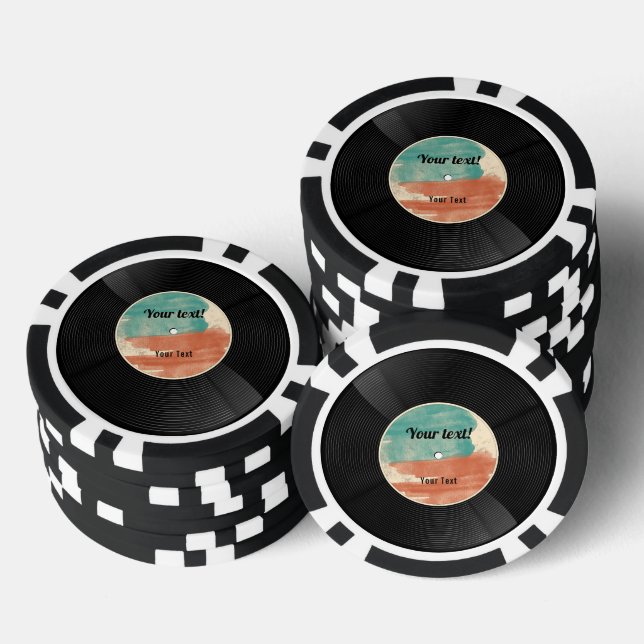 Retro Vinyl Record Music Album Pokerchips (Stapel)