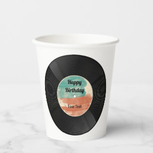 Retro Vinyl Record Music Geburtstagsparty Pappbecher