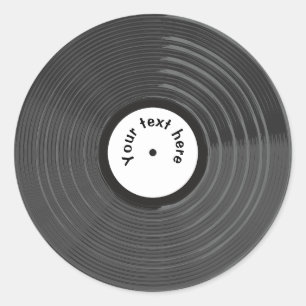 Retro Vinyl Record Personalisiert Runder Aufkleber