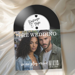 Retro Vinyl Record Photo Cover Wedding Einladung