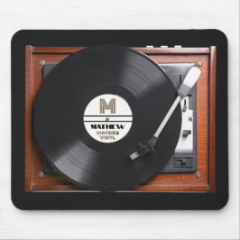 Retro Vinyl Record Player Mousepad