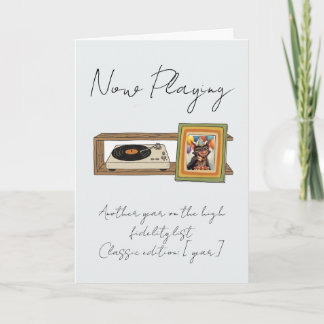 Retro Vinyl Record Player Photo Personalized Karte