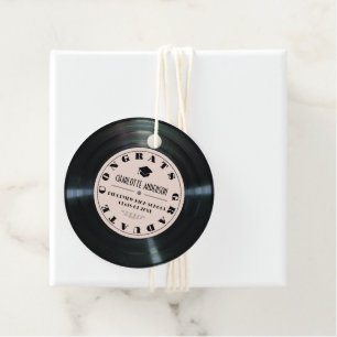 Retro Vinyl Record Rosa Abschluss Geschenkanhänger