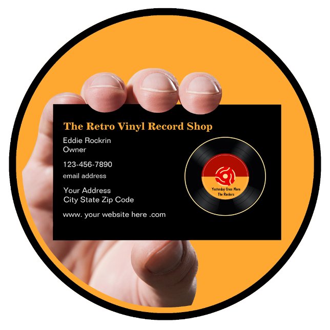 Retro Vinyl Record Store 45 RPM Thema Visitenkarte (Von Creator hochgeladen)