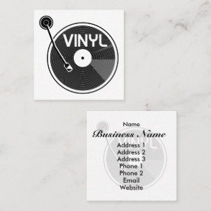 Retro Vinyl Record-Turntable Quadratische Visitenkarte