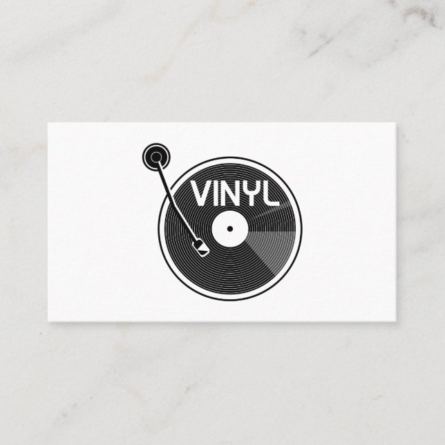 Retro Vinyl Record-Turntable Visitenkarte (Vorderseite)