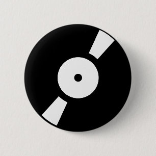 Retro-Vinyl-Schallplatte Button