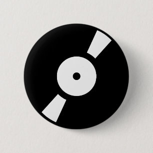 Retro-Vinyl-Schallplatte Button