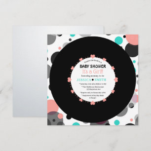 Retro-Vinyl-Schallplatte l Moderner Chic Mädchen-B Einladung