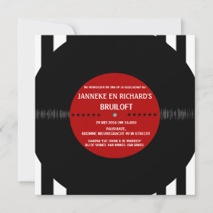 Retro-Vinyl-Schallplatte   Moderne Hochzeitseinlad Einladung