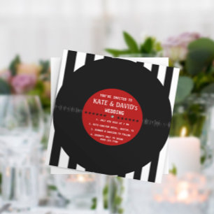 Retro-Vinyl-Schallplatte Moderne Hochzeitseinlad Einladung