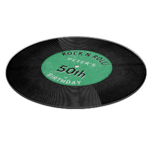 Retro-Vinyl-Schallplatte Rock N Roll Grüne Geburts Schneidebrett