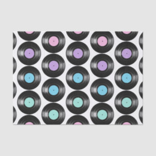 Retro-Vinyl-Schallplatten Farbige Musterdesign Seidenpapier