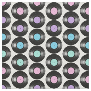 Retro-Vinyl-Schallplatten Farbige Musterdesign Stoff